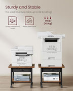 VASAGLE 2-Tier Printer Stand with Locking Wheels, Under Desk Printer Table - Image 5