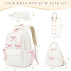 4PCS Bow Backpack for Girls with Insulated Water Bottle - Image 2