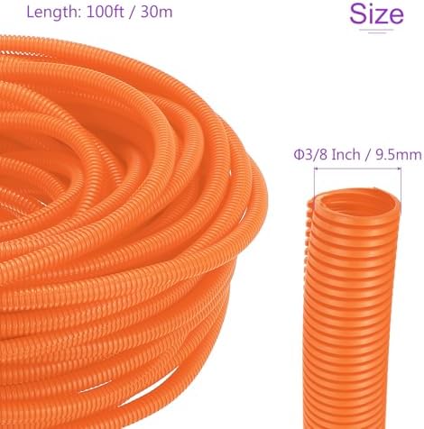 DMiotech 100ft Wire Loom Split Tubing 3/8 Inch(9.5mm) ID Orange - Image 3