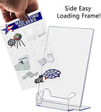 4 Pack Acrylic Sign Holder 5" x 7" with 3.5" x 2" Business Card Pocket Slanted Side Load Clear Countertop Display for Signage in Lobbies Retail Stores Hotels and Doctors Offices by Marketing Holders - Image 4