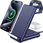 Wireless Charging Station,3 in 1 Charging Stand for Apple Multiple Devices by QKXC