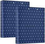 Standard View 3 Ring Binder, Navy Blue White Polka Dot Durable Flexible Portable Waterproof Hardcover 1.5 Inch D Rings 500-Sheet Capacity Organizer 1PC - Image 2