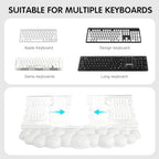 White Acrylic Keyboard Stand with Wrist Rest，Detachable/Adjustable Width - Image 2