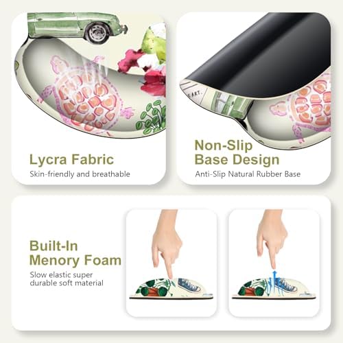 Mouse Pad, 4 in1 Large Desk Mat, Desk Pad Matt for Desktop, Anti-Slip XXL Big Computer Ergonomic Mousepad with Wrist Support for Keyboard and Mouse for Women I Watercolor Stickers - Image 6