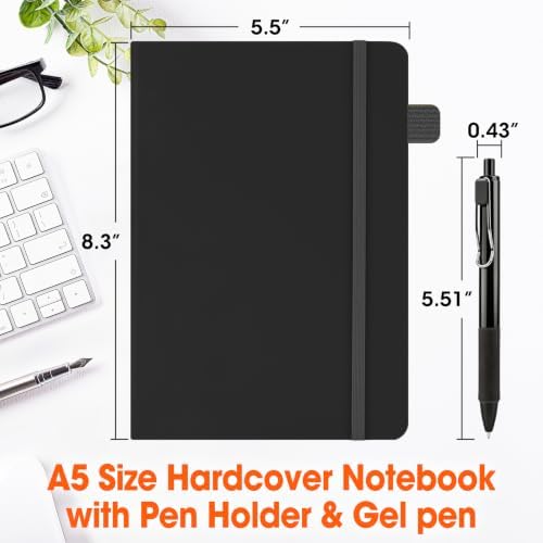 20 Pack Lined Journal Notebook with Pen, A5 Hardcover Leather Journal 5.5"*8.3", Black 136 Pages College Ruled Notebooks and Pen Set for Office School Business Supplies - Image 2