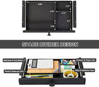GOME Under Desk Slide out Pencil Drawer with Space Divider Design for Storing Pencil and Office Accessories, Underdesk Pull out Tray Organizer Mounted for Sit Stand Workstation - Image 3