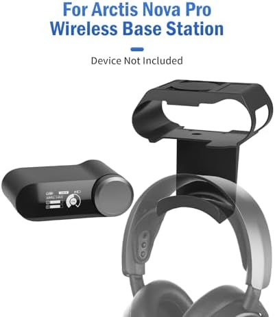 Under Desk Mount for SteelSeries Arctis Nova Pro, Elite and Omni Wireless Gaming Headset, Magnetic Base Station Holder for Arctis Nova Pro Wireless with Headphone Hanger Stand - Image 2