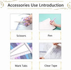 Office Supplies,Purple Desk Accessories,Stapler and Tape Dispenser Set for Women with Stapler,Tape Dispenser,Staple Remover,Staples,Clips,Scissors and Tabs,Gift for Student,Teacher,Coworkers,Business - Image 3