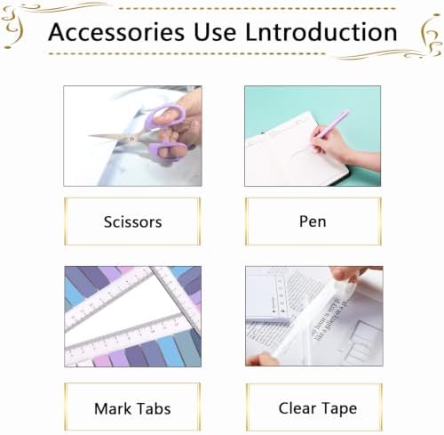 Office Supplies,Purple Desk Accessories,Stapler and Tape Dispenser Set for Women with Stapler,Tape Dispenser,Staple Remover,Staples,Clips,Scissors and Tabs,Gift for Student,Teacher,Coworkers,Business - Image 3
