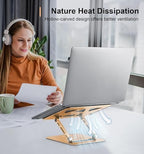 Aoviho Adjustable Laptop Stand for Desk,Portable Laptop Stand Holder and Riser,Foldable Aluminum Notebook Computer Stands for MacBook Air Pro HP Lenovo Dell Samsung Chromebook, 10-15.6 inch, Gold - Image 4