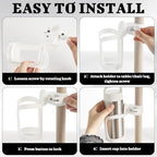 24Pcs Water Bottle Holder for Classroom Durable Cupholder for Desk Chair Anti-Spill 360° Rotating Water Bottle Holders Back to School Gift for Student Coffee Cup Holder for Office Home, White - Image 3
