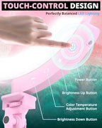 UBeesize 12'' LED Ring Light with 62'' Tripod Stand and Magnetic Phone Holder, Selfie Ring Light for Video Recording, Live Streaming, Compatible with iPhone & Android (Pink), 12-in (Pack of 5) - Image 5