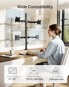 monTEK Quad Monitor Stand for Four 17-32" Screens, 22 lbs Each - Image 2