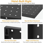 Black Peg Board Wall Organizer Heavy Duty Metal 4 Pegboard - Image 6