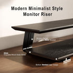 Dual Monitor Stand Riser for Large Office Desk Organization, Black - Image 5