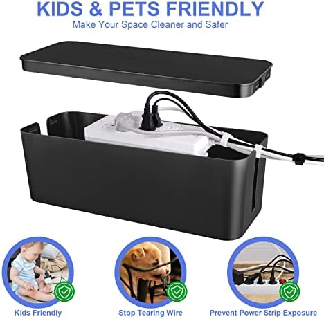 3 Pack Cable Organizer Box, Cable Management Box for Surge Protector - Image 5