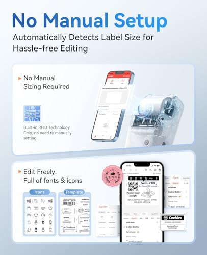 NIIMBOT B1 Label Maker, 2Inch Bluetooth Label Printer for Home, Grey - Image 4