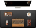 YSAGi Genuine Leather Desk Mat, 35.4"X17" Leather Desk Mat, Office Desk Pad, Thick Desk Pad with Stitched Line, Non-Slip Laptop Writing Pad with Rubber Base(Black, 35.4"X17") by YSAGi