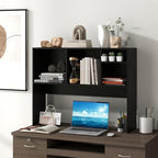 GIANTEX Desktop Bookshelf, Countertop Storage Hutch with 4 Shelves for Computer Desk, Dressing Tabletop Display Rack, Multipurpose Desk Hutch Storage Organizer for Home Office Dorm (Black) - Image 2