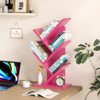 SHEEPAM Small Tree Book Shelf,5 Tier Bookshelf, Wood Desktop Bookcase - Image 2