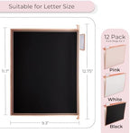 Y YOMA 1 Pack Rose Gold Desktop Hanging File Organizer | 12 Pack Rose Gold Pocket Hanging File Folders with Tabs & Insert | Letter Size Metal File Kit for Desk Home Office, I Shaped - Image 5