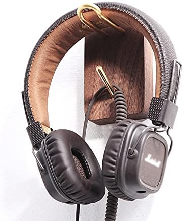 Headphone Stand Headphone Hanger Holder Wall Mount Headset Hook Under Desk Creative Headset Stand Wall-Mounted Solid Wood Frame Metal Hook Headset Stand - Image 5