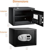 Amazon Basics Steel Security Safe and Lock Box with Electronic Keypad, Secure Documents Storage, Black, 0.5 Cubic Feet, 13.8"W x 9.8"D x 9.8"H, Removable Shelf - Image 2