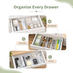 14 PCS Expandable Drawer Organizer Set, Clear Storage Bins with 6 Medium Trays, 3 Sizes for Makeup, Bathroom, Kitchen & Office - Image 5