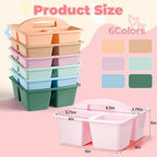Kathfly 6 Pack Classroom Caddy Organizer with Handle Bulk, Morandi Color - Image 3