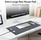 Wireless Charging Mouse Pad, 15W Fast Charge Magnetic Charger Desk Pad, Large Office Desk Mat (35.4"x16.9") with Ultra-Smooth Surface, Gray Computer Mousepad for MacBook, PC, Laptop - Image 5