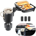 Car Large Cup Holder Expander, 2-in-1 Cupholder Extender with Swivel and Detachable Snack Food Tray Table for Eating, Travel Essentials for Road Trips for Driver. Model B by Sancaral