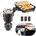 Car Large Cup Holder Expander, 2-in-1 Cupholder Extender with Swivel and Detachable Snack Food Tray Table for Eating, Travel Essentials for Road Trips for Driver. Model B by Sancaral
