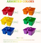 Set of 6 Classroom Caddy, Small Plastic Storage Caddy with Handle, Rainbow - Image 4