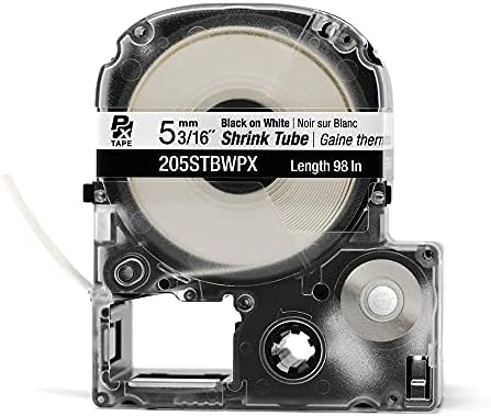 LABELWORKS Epson 205STBWPX Heat Shrink Tube - Black on White - 5mm - Image 5