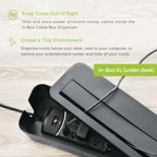 in-Box Cable Box Set with Extra Large Surge Protector Concealer Cable Management for Under Desk and Mobile Charging Station Power Strip Organizer for Desktop, Black - Image 3