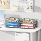Paper Tray Organizer for Desk Organizers and Accessories 2P Silver - Image 3