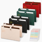 8 Pack Expanding File Organizer, 8 Pocket Accordion File Folders with Labels, Portable Plastic Document Paper Bill Receipt Organizer with Snap Closure for School Office Home, Letter/A4 Size, 4 Colors by LAIREG