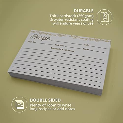 Dekali Designs Rustic Recipe Box and Cards and Dividers (4x6 Inches) - Comes with 50 Recipe Cards and 12 Beautiful Dividers - Wood Recipe Holder With Dual Slots - Image 5