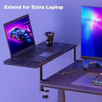 Desk Extender, 22-inch Clamp-On Desk Shelf, Height-Adjustable Desktop Shelf Organizer for Monitors Office and Gaming Accessories, Arm Support Table Extension, 44lbs Heavy Duty, Black - Image 4