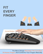 Ergonomic Wireless Keyboard and Mouse Combo, 2.4GHz Full Size Wave Keys Computer Keyboard with Wrist Rest for Natural Typing, Silent 6 Button USB Mouse for Laptop PC Windows Mac (Black) - Image 4