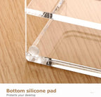 Acrylic Mail Sorter Desk Organizer with Pen Holder, 5 Compartments Clear - Image 4