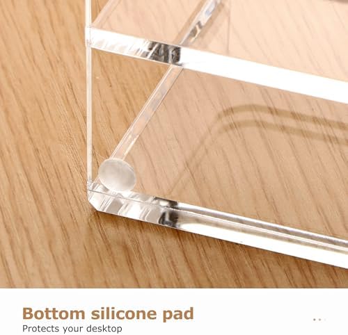 Acrylic Mail Sorter Desk Organizer with Pen Holder, 5 Compartments Clear - Image 4