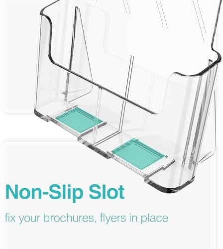 Brochure Holder 8.5x11 Inch Acrylic Literature Holders with Removable Divider for 4x9 inch Clear Pamphlet Display Stand Countertop Use or Wall Mount for Office, Lobby, Hotel, Trade Show, 4 Pack - Image 4