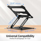 Urmust Adjustable Laptop Stand for Desk, 10-15.6“ Laptop Riser, Black - Image 6