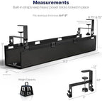 VIVO Black Clamp-on 31 in Fabric Cable Management Tray, DESK-AC31F-C - Image 5