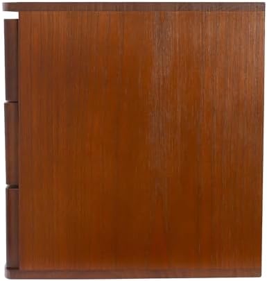 Wood Desk Organizer with 3 Drawers, Lockable Desktop Countertop Storage Cabinet for Home Office Supplies File Tabletop Storage Box, 15.35" x 11.81" x 12.2" (Dark Brown) - Image 7