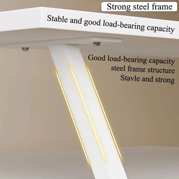 Clamp On Desk Organizer Shelf White 31.5x7.8 in Floating Desk Shelf - Image 4