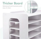 SONGWAY Desktop Mail Sorter Organizer - Small File Organizer for Desk, Desk Bills Storage, 12 Slots Ink Pad and Stamp Pad Storage Rack - Image 5
