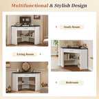 SEDETA Farmhouse Corner Desk for Small Space, White Small Computer Desk - Image 5