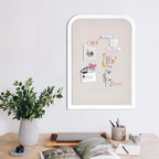 Bulletin Board with Linen, 31.5x23.6 inches Bulletin Board with White Wood Style Frame, Decorative Hanging Pin Board Vision Board Message Board for Office School Home Decor(2R&2S,L-6080,1p) - Image 3